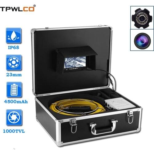 20M Fiberglass Cable 7inch Color HD Pipe Endoscopy Inspection Camera System Drain Sewer Camera Head With 12pcs LED Lights