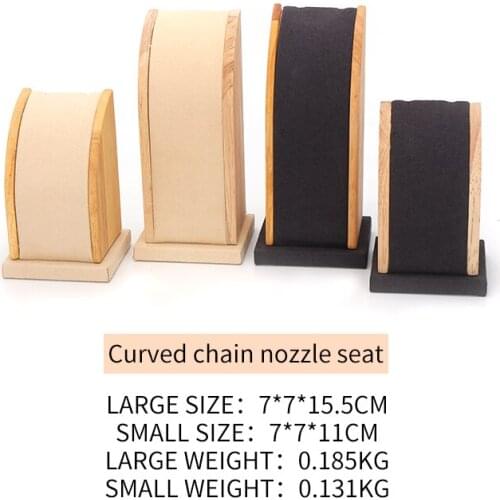 2 Pcs Solid Wood Curve Necklace Jewelry Display Stand For Women Earring Pendent Bracelet Ring Showcase Jewellery Organizers