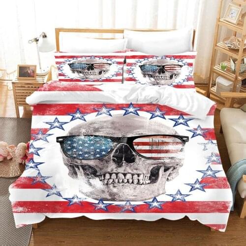 Comforter bedding set skull bed linen king size luxury duvet cover set with pillowcase full bed set home textile