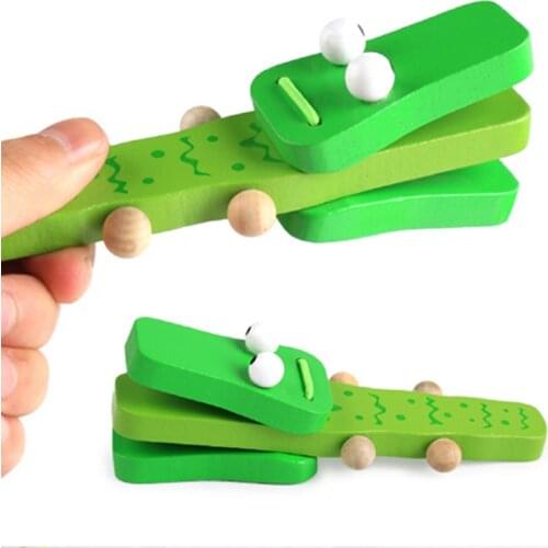 Cute Castanets Musical Instrument Toys Kids Wooden Toys Clapper Handle Baby Development Music Educational Toys For Children Gift