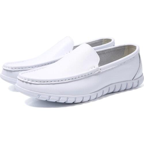 Leather shoes designer Leather mens shoes breathable non-slip nurse mens shoes large size cowhide work outdoor casual shoes