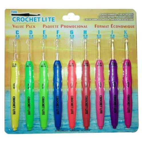 9Pcs LED Crochet Hooks Set Knitting Needles Weave Sewing Tools Craft DIY Luminous Sewing Knitting Tools Accessories