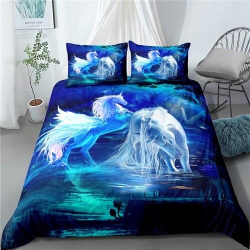 Unicorn-microcrystalline Bedding Set 3d Digital Unicorn Printing Duvet Cover Set Single Twin Full Queen King Bedroom Decor