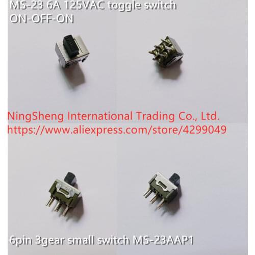 Original new 100% toggle switch MS-23 6A 125VAC ON-OFF-ON 6pin 3gear small switch MS-23AAP1