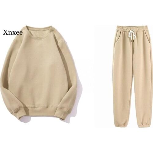 Autumn Womens Casual Sportswear, Womens Round Neck Top and Pants Matching Suit, Street Casual Loose Letter Printing Suit