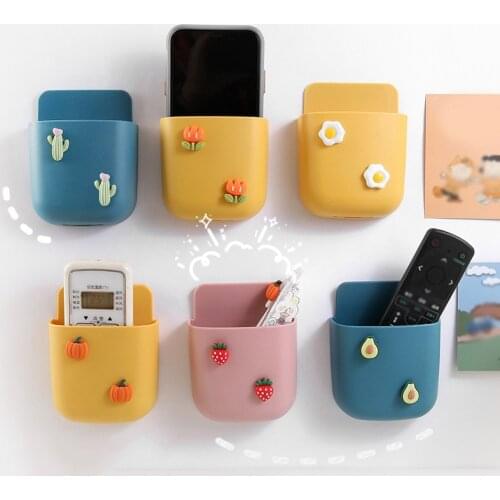 Punch-free Cable Organizers Cute Cartoons Remote Control Storage Box Air Conditioning Remote Control TV Storage Box Phone Holder