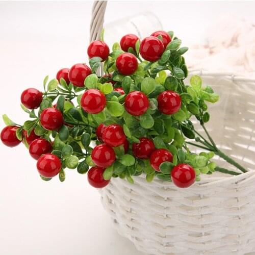 Plastic Red Pepper Bunch Artificial Plants Simulation Peppers Fake Vegetables Home Decoration