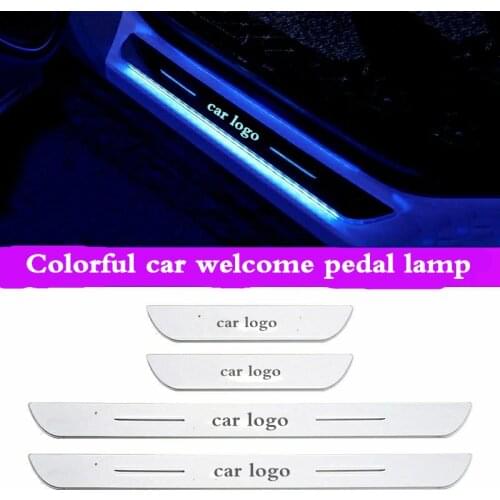 [Customized] Car door light logo Projector Laser lamp for b-mw N-issan T-esla USB LED Welcome Pedal Scuff Plate Pedal no wiring