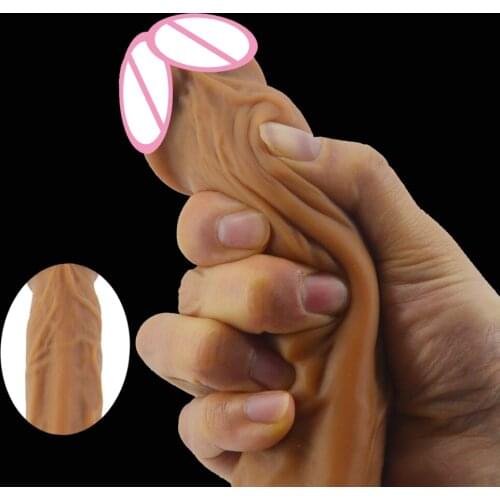 Skin Color Realistic Dildo Soft Silicone Penis Suction Sex Toys For Women Adult Products Big Dick Lesbian Couple Flirting