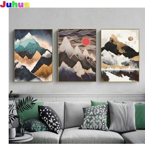 Modern Abstract Landscape Picture diy Diamond Painting Full Square Round drill Mosaic diamond embroidery nordic painting
