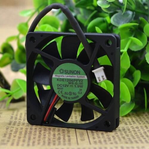 Establishment of original FOR SUNON standard KDE1206PFV2 6010 12V 1.9W 2/3 line mute cooling fan 6CM