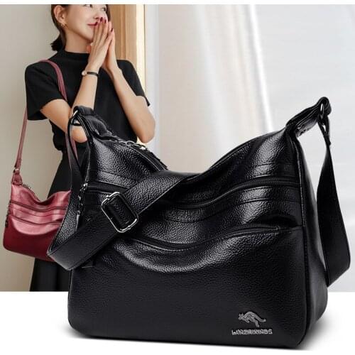 Mother Bag 2021 Counter Genuine Soft Leather Ladies Shoulder Bag Casual Daily High Capacity Shopper Cross Body Bag Female
