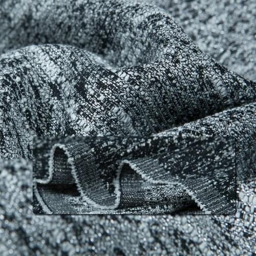 Weaving cotton blends fabric, bright silver yarn,slub design,polyester, sew for top, coat, suit, pants, dress, craft by the yard