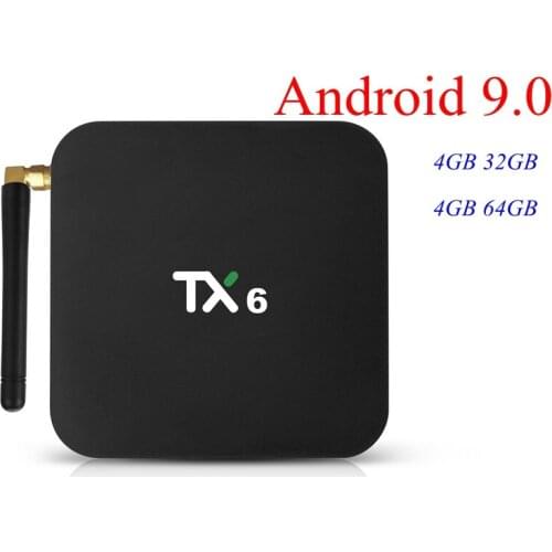 10PCS TX6 Android 9.0 TV Box 4GB 64GB 2.4G 5G Dual Wifi Allwinner H6 Quad Core USB 3.0 BT4.0 4K Media Google Play Set Top Box