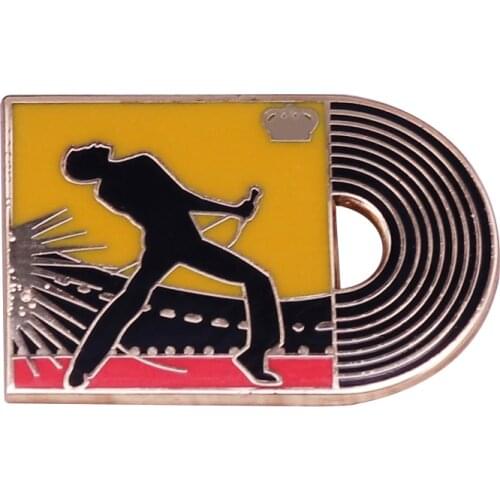We Will Rock You Retro vinyl record Brooch music reminder Enamel Pin Badsge Christmas Festival Gift