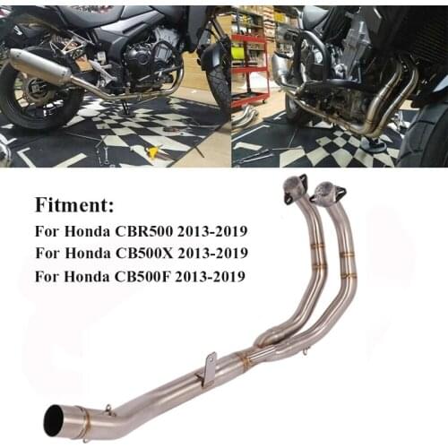 Motorcycle Exhaust Header Pipe Connector Link Tube Front Connect Pipe for Honda CBR500 CB500X CB500F 2013-2019