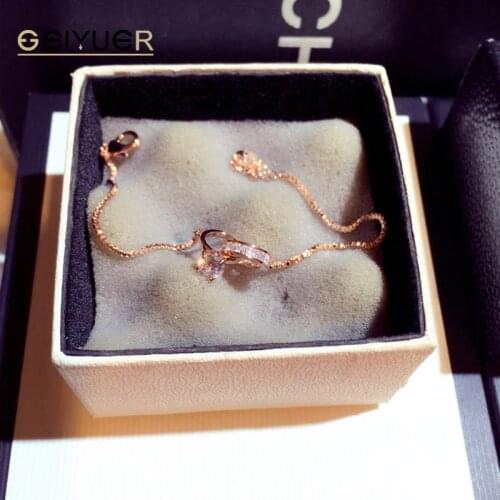 Buckle Women Bracelet Handmade Exquisite Shine AAA Zircon Top Quality Sparking CZ Copper Plated Read Gold Pulseras Brasselet