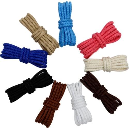 Coolstring 1 Pair Solid Color Round Shoe Laces Unisex Casual Shoelaces Sneakers Shoestring For Canvas Shoes Martin Boots Laces