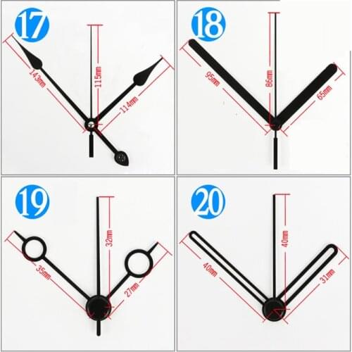1000sets DHL SUN 12888 20 styles Metal hands with 18mm shaft Quartz Wall Clock Movement Mechanism Repair Parts Set