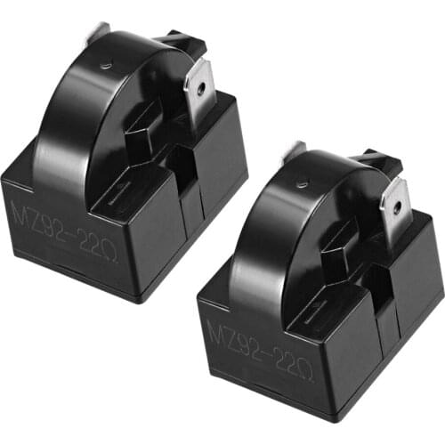 2 Pcs 22 Ohm 2 Pin Refrigerator PTC Starter Relay Black