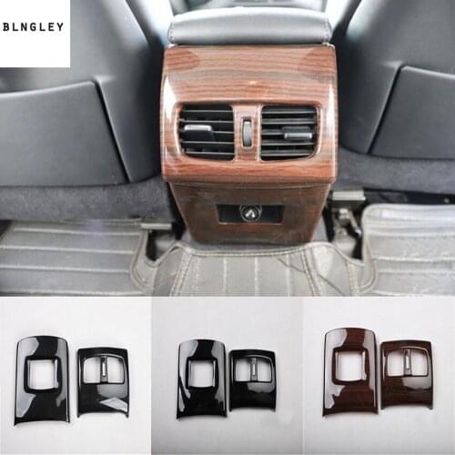 2pcs/lot ABS carbon fiber or wooden grain rear air conditioning outlet decoration cover for 2013-2017 LEXUS ES250 ES300H ES350