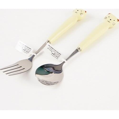 2PCS Fork Spoon Teaspoon Tableware Set Stainless Steel Cutlery Set Flatware Set Kitchen Dinnerware Set Fork Spoon Dinner Set