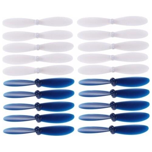 20pcs RC White and Blue Propeller Quadcopter Propeller Blade for Hubsan X4 H107L H107C H107D mini drone 55mm H223E