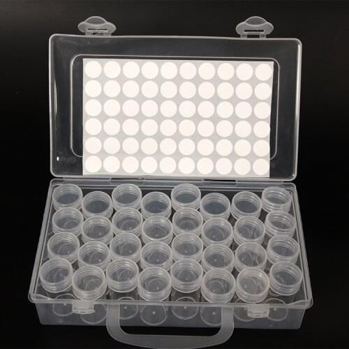 32/64 Bottles Jar Square Diamond Painting Storage box Diamond Painting Accessories Beads Container Mosaic Storage boxes Tools