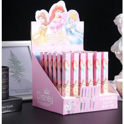 50pcs/batch Disney blind box pen cartoon cute princess press gel pen to write signature pen contains lucky prize gift