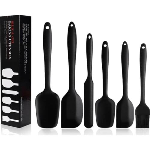 6Pcs Silicone Spatulas Cake Cream Scrapers Heat-Resistant Oil Brush Non-stick Baking Kitchen Utensil