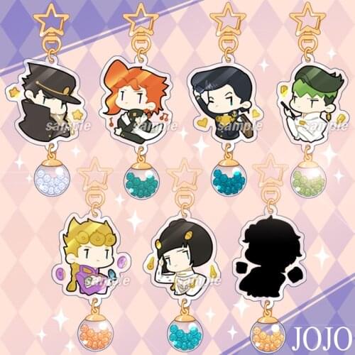 JoJos Bizarre Adventure Kujo Jotaro Bruno Bucciarati Rohan Kishibe Cosplay Acrylic Figure Keychain Figure Kids Collection Toy