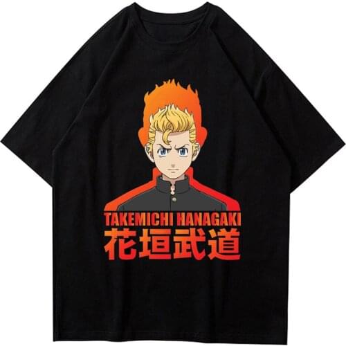 CLOOCL Black Cotton T-Shirts Japanese Anime Tokyo Revengers 3D Print Tshirt Sana Manjiro Tops Unisex Casual Harajuku Style Tees