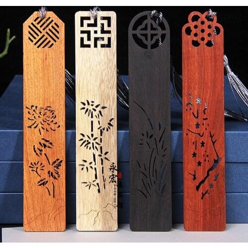 Carving Wooden Bookmark Classical Handmade Wood Bookmark Vintage Bookmarks