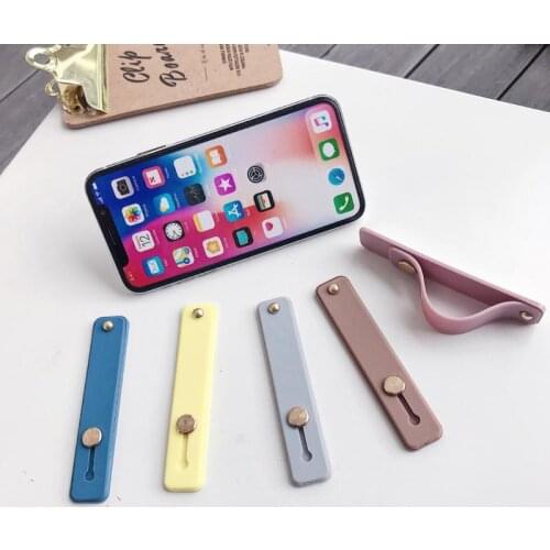 Candy Color Phone Bracket For IPhone Xiaomi Push Pull Finger Stand Grip Silicon Ring Wrist Band Strap Universal Cellphone Stand