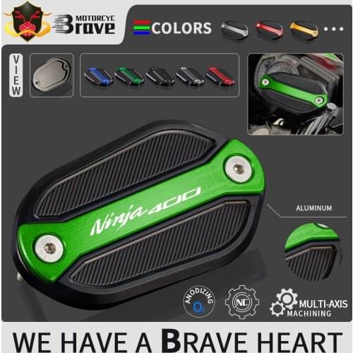 For KAWASAKI Ninja 400 2018 2019 2020 2021 Aluminum Motorcycle Front Brake Tank Reservoir Oil Cup Cap Cover NINJA400