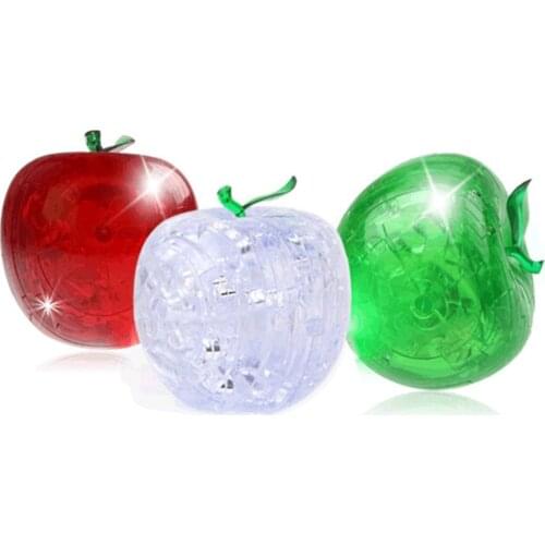 EBOYU(TM) DIY 3D Crystal Puzzle with Flash Light Device - Apple
