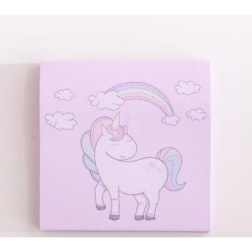 Ellen Brook 1 PCS Korean Kawaii Pink Unicorn Sticky Notes Creative Post Notepad DIY Memo Pad Office Supplies School Stationery