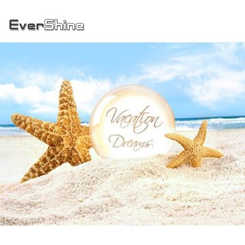 Evershine 5D DIY Diamond Painting Cross Stitch Landscape Full Square Mosaic Embroidery Starfish Picture Of Rhinestones