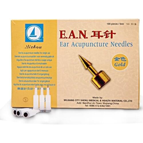 100pcs/box Ear Acupuncture Needles Sterile Auricular Acupunture Ear Needle Acupuncture Points for single use