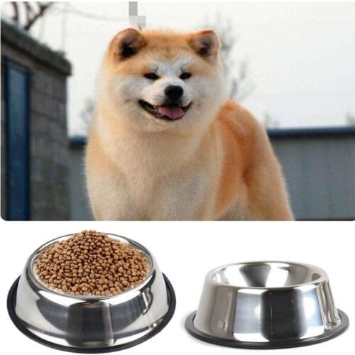 Stainless Steel Puppy Dog Feeder Feeding Food Water Dish Bowl For Pet Dogs Cat