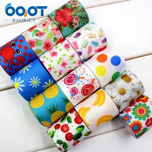 OOOT BAORJCT 173251 , 38MM fruit and flowers Printed grosgrain ribbon,Clothing accessories jewelry, DIY Handmade gift wrapping
