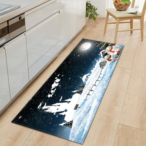 Mat In The Bathroom Kitchen Entrance Doormat Home Merry Christmas Decoration Carpet For Hallway Rug Anti-Slip The Floor Tatami