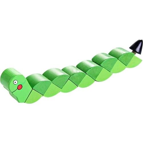 Cartoon Wooden Twist Insect Bee Snake Flexible Puzzles Educational Kids Toy