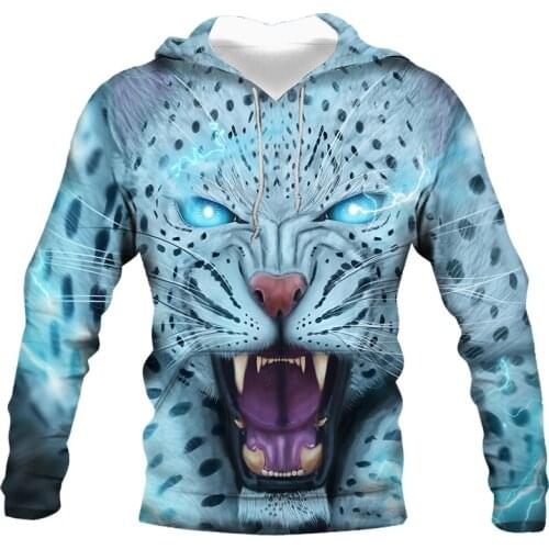 Autumn and winter new mens hooded sweater 3D printing pullover sportswear long-sleeved