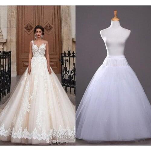 Wholesale A Line Crinoline Petticoats Plus Size Sexy Black Bridal Hoop Skirt High Quality Ruffle Wedding Accessories
