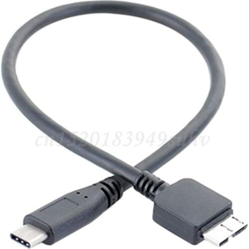 Portable USB 3.1 Type-C to USB 3.0 Micro B Cable Connector Data Line for Hard Drive Smartphone Cell Phone PC Computers