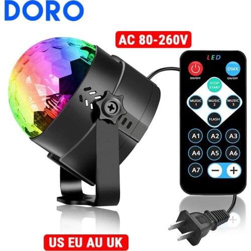 Sound activated rotating colorful led effect light remote control projector stage light ktv disco Christmas wedding holiday ligh