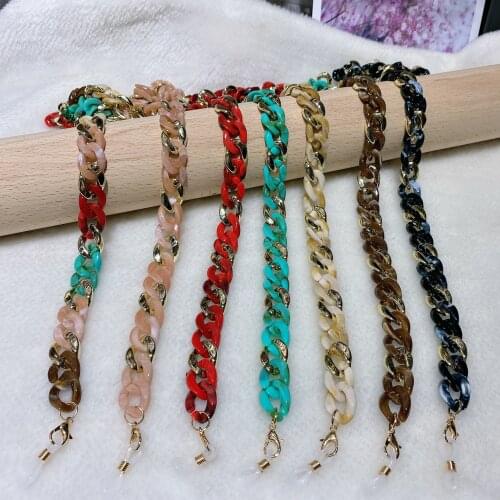 2021 Multi-color Wide Acrylic resin glasses chain mask chain sunglasses holder accessories