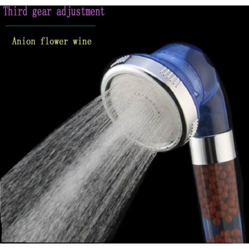 Large size negative ion three gear adjustment hand held nozzle pressurization water saving filter shower tube suit