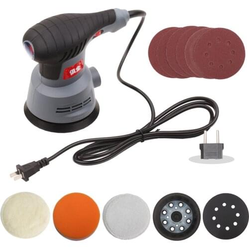 400W Random Orbit Sander 5-Inch Variable Speeds Electric Sander Polisher with Holes Cushion Sandpapers Sponge Wool Cotton Plate